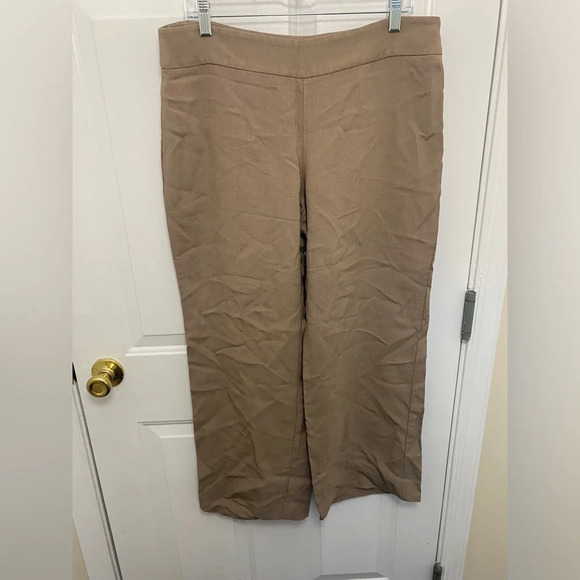 Women’s Vintage Armani Collezioni Italy Taupe Pants Size 12 Wide Leg GUC - Picture 2 of 12